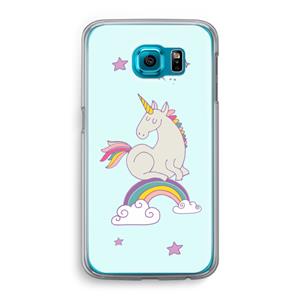 CaseCompany Regenboog eenhoorn: Samsung Galaxy S6 Transparant Hoesje