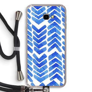 CaseCompany Blauwe pijlen: Samsung Galaxy J4 Plus Transparant Hoesje met koord