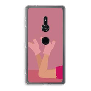 CaseCompany Pink boots: Sony Xperia XZ2 Transparant Hoesje