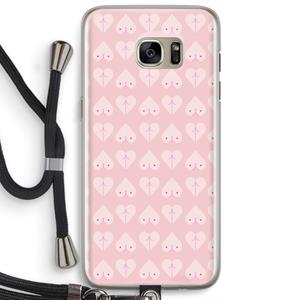 CaseCompany Ass 'n Titties: Samsung Galaxy S7 Edge Transparant Hoesje met koord