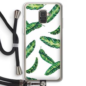 CaseCompany Lange bladeren: Samsung Galaxy A8 (2018) Transparant Hoesje met koord
