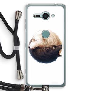 CaseCompany Yin Yang Wolves: Sony Xperia XZ2 Compact Transparant Hoesje met koord