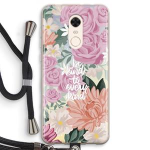 CaseCompany Kindness matters: Xiaomi Redmi 5 Transparant Hoesje met koord