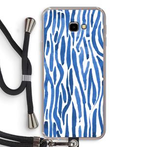 CaseCompany Blauwe nerven: Samsung Galaxy J4 Plus Transparant Hoesje met koord