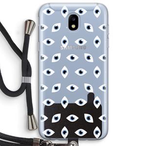 CaseCompany Eyes pattern: Samsung Galaxy J5 (2017) Transparant Hoesje met koord