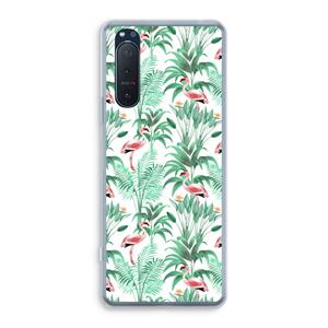 CaseCompany Flamingo bladeren: Sony Xperia 5 II Transparant Hoesje