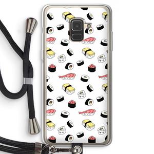 CaseCompany Sushi time: Samsung Galaxy A8 (2018) Transparant Hoesje met koord