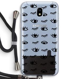 CaseCompany Eye pattern #2: Samsung Galaxy J5 (2017) Transparant Hoesje met koord