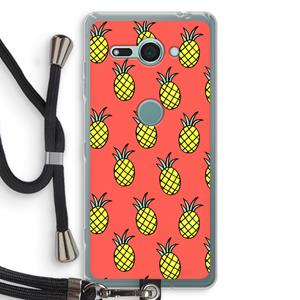 CaseCompany Ananas: Sony Xperia XZ2 Compact Transparant Hoesje met koord
