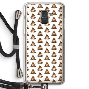 CaseCompany Poop emoji: Samsung Galaxy A8 (2018) Transparant Hoesje met koord