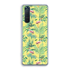 CaseCompany Flamingo party: Sony Xperia 5 II Transparant Hoesje
