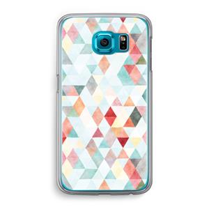 CaseCompany Gekleurde driehoekjes pastel: Samsung Galaxy S6 Transparant Hoesje