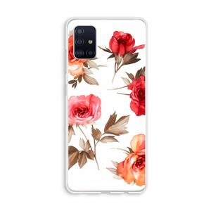 CaseCompany Roosjes: Galaxy A51 4G Transparant Hoesje