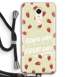 CaseCompany Don't forget to have a great day: Xiaomi Redmi 5 Transparant Hoesje met koord