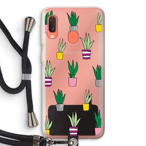 CaseCompany Sanseveria: Samsung Galaxy A20e Transparant Hoesje met koord