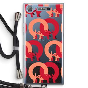 CaseCompany Dogs: Sony Xperia XZ1 Transparant Hoesje met koord