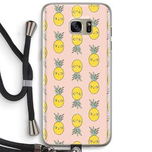 CaseCompany Ananas: Samsung Galaxy S7 Edge Transparant Hoesje met koord