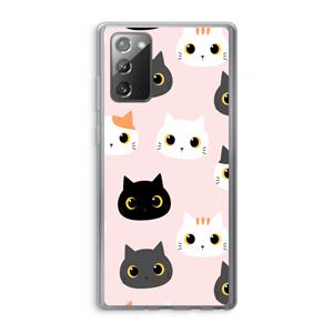 CaseCompany Katten: Samsung Galaxy Note 20 / Note 20 5G Transparant Hoesje