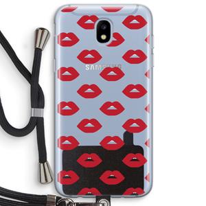 CaseCompany Lips: Samsung Galaxy J5 (2017) Transparant Hoesje met koord