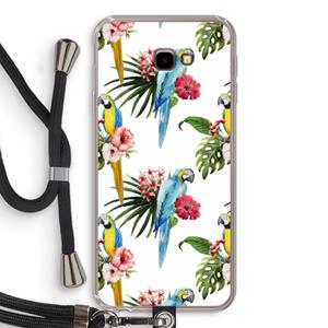 CaseCompany Kleurrijke papegaaien: Samsung Galaxy J4 Plus Transparant Hoesje met koord