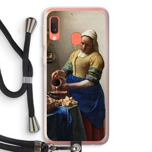 CaseCompany The Milkmaid: Samsung Galaxy A20e Transparant Hoesje met koord