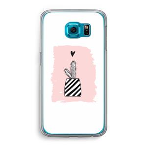 CaseCompany Zwart-wit cactus: Samsung Galaxy S6 Transparant Hoesje