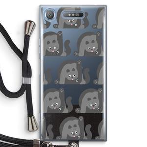 CaseCompany Cats: Sony Xperia XZ1 Transparant Hoesje met koord