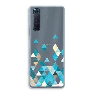 CaseCompany Gekleurde driehoekjes blauw: Sony Xperia 5 II Transparant Hoesje