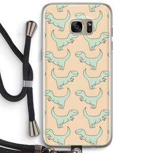 CaseCompany Dinos: Samsung Galaxy S7 Edge Transparant Hoesje met koord