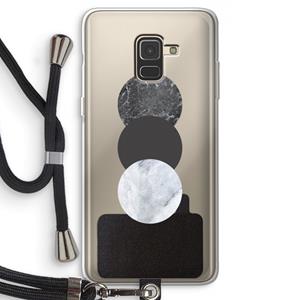 CaseCompany Marmeren cirkels: Samsung Galaxy A8 (2018) Transparant Hoesje met koord