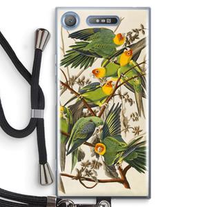 CaseCompany Carolinaparkiet: Sony Xperia XZ1 Transparant Hoesje met koord