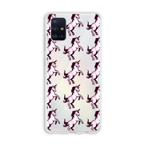 CaseCompany Musketon Unicorn: Galaxy A51 4G Transparant Hoesje
