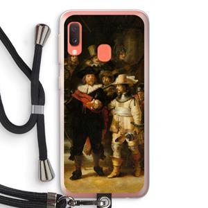 CaseCompany De Nachtwacht: Samsung Galaxy A20e Transparant Hoesje met koord