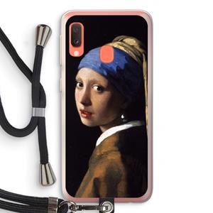 CaseCompany The Pearl Earring: Samsung Galaxy A20e Transparant Hoesje met koord