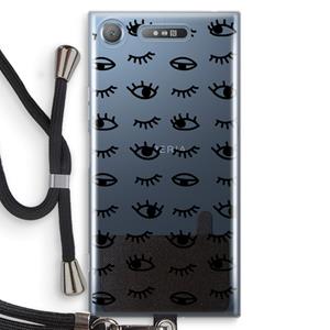 CaseCompany Eye pattern #2: Sony Xperia XZ1 Transparant Hoesje met koord