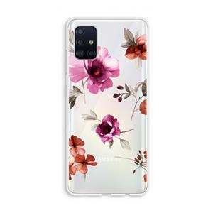 CaseCompany Geschilderde bloemen: Galaxy A51 4G Transparant Hoesje