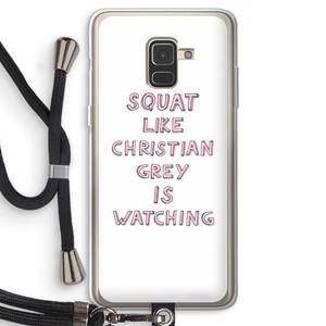 CaseCompany Christian Grey: Samsung Galaxy A8 (2018) Transparant Hoesje met koord