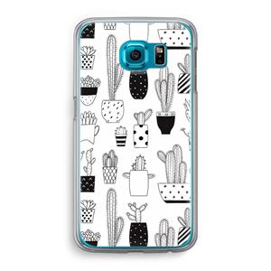 CaseCompany Cactusmotief: Samsung Galaxy S6 Transparant Hoesje