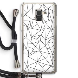 CaseCompany Geometrische lijnen zwart: Samsung Galaxy A8 (2018) Transparant Hoesje met koord