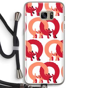 CaseCompany Dogs: Samsung Galaxy S7 Edge Transparant Hoesje met koord
