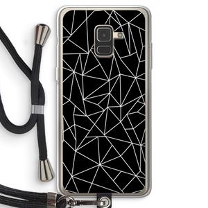 CaseCompany Geometrische lijnen wit: Samsung Galaxy A8 (2018) Transparant Hoesje met koord