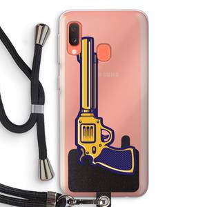 CaseCompany Pew Pew Pew: Samsung Galaxy A20e Transparant Hoesje met koord