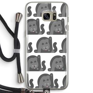 CaseCompany Cats: Samsung Galaxy S7 Edge Transparant Hoesje met koord