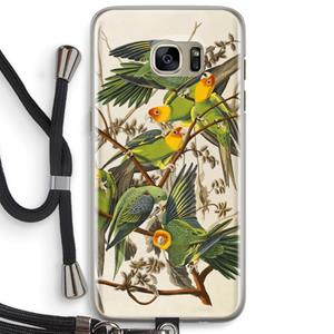 CaseCompany Carolinaparkiet: Samsung Galaxy S7 Edge Transparant Hoesje met koord