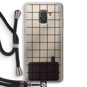 CaseCompany Rooster: Samsung Galaxy A8 (2018) Transparant Hoesje met koord