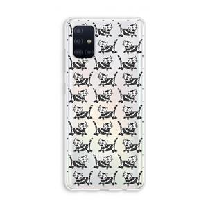 CaseCompany Zwarte poes: Galaxy A51 4G Transparant Hoesje