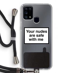CaseCompany Safe with me: Samsung Galaxy M31 Transparant Hoesje met koord