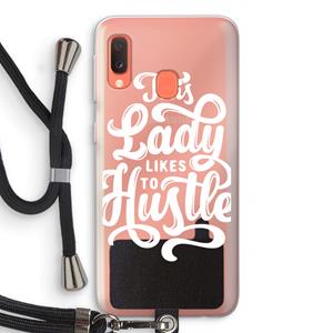 CaseCompany Hustle Lady: Samsung Galaxy A20e Transparant Hoesje met koord