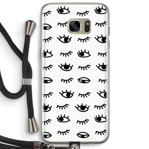 CaseCompany Eye pattern #2: Samsung Galaxy S7 Edge Transparant Hoesje met koord