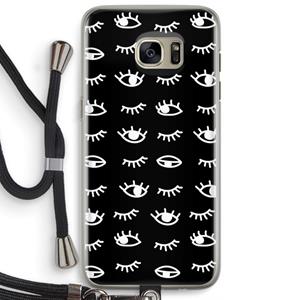CaseCompany Eye pattern #3: Samsung Galaxy S7 Edge Transparant Hoesje met koord